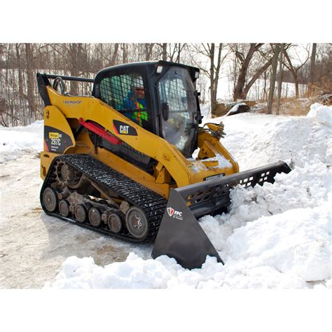 skid steer plowint snow with bucket|skid steer snow attachments.